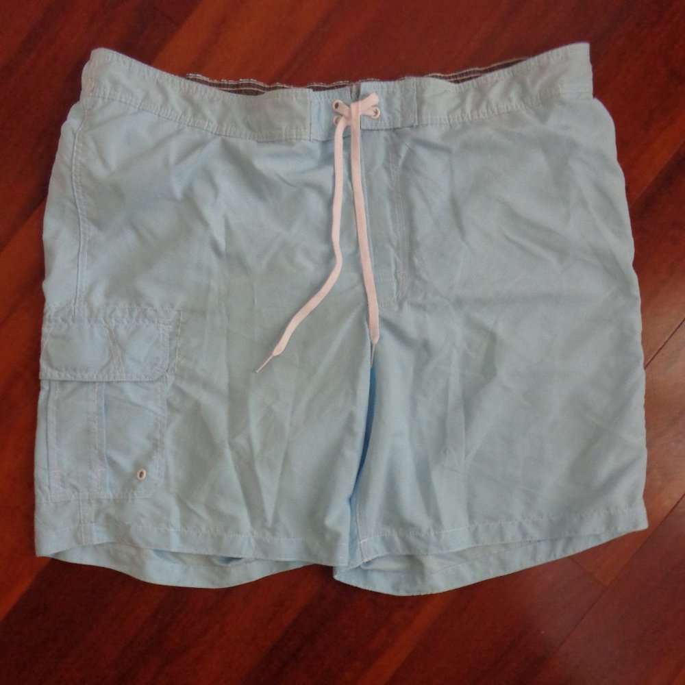 New Merona Men's Swim Trunks, AQUA BLUE Size XXL